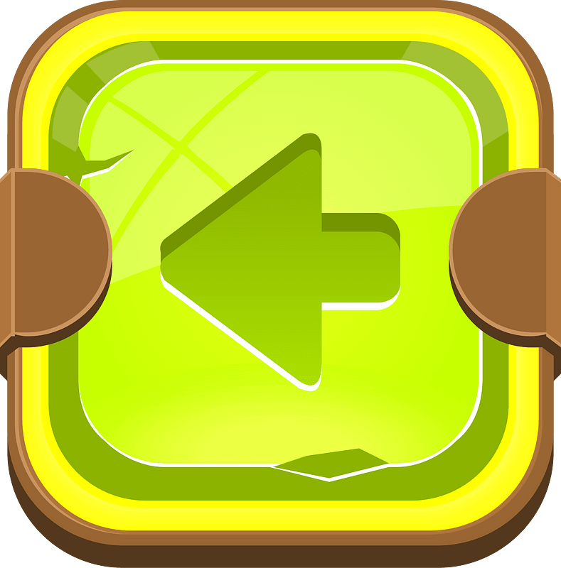 Rounded light green arrow button left