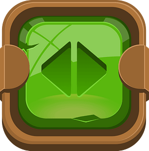 Rounded dark green arrow button left right