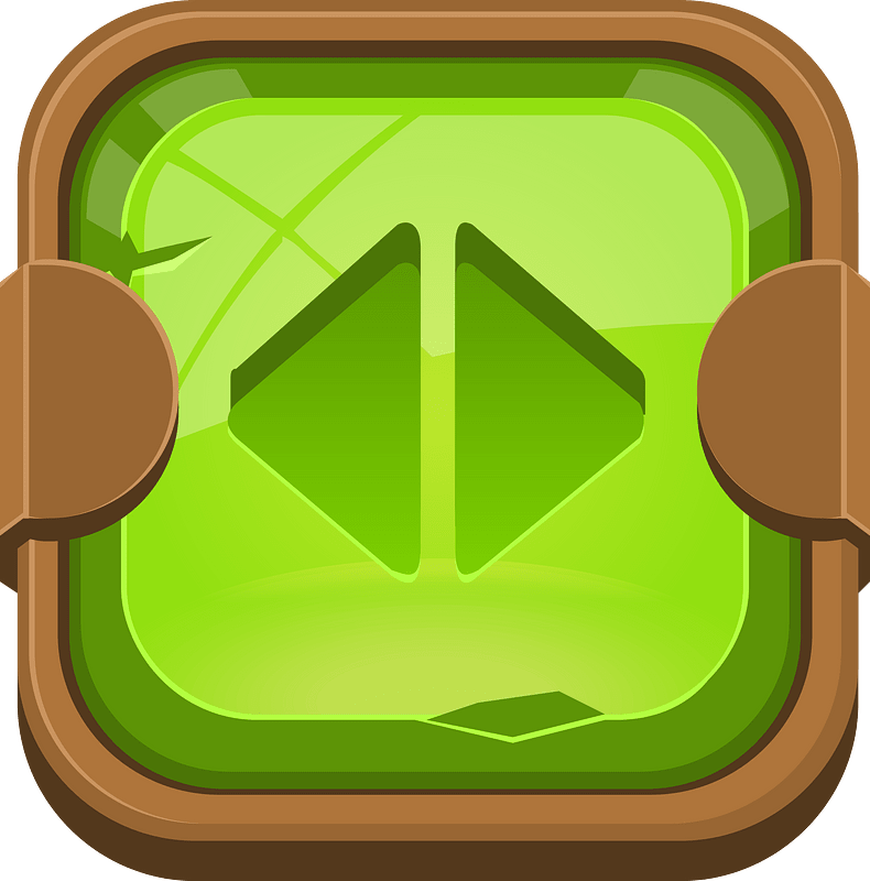 Rounded green arrow button left right
