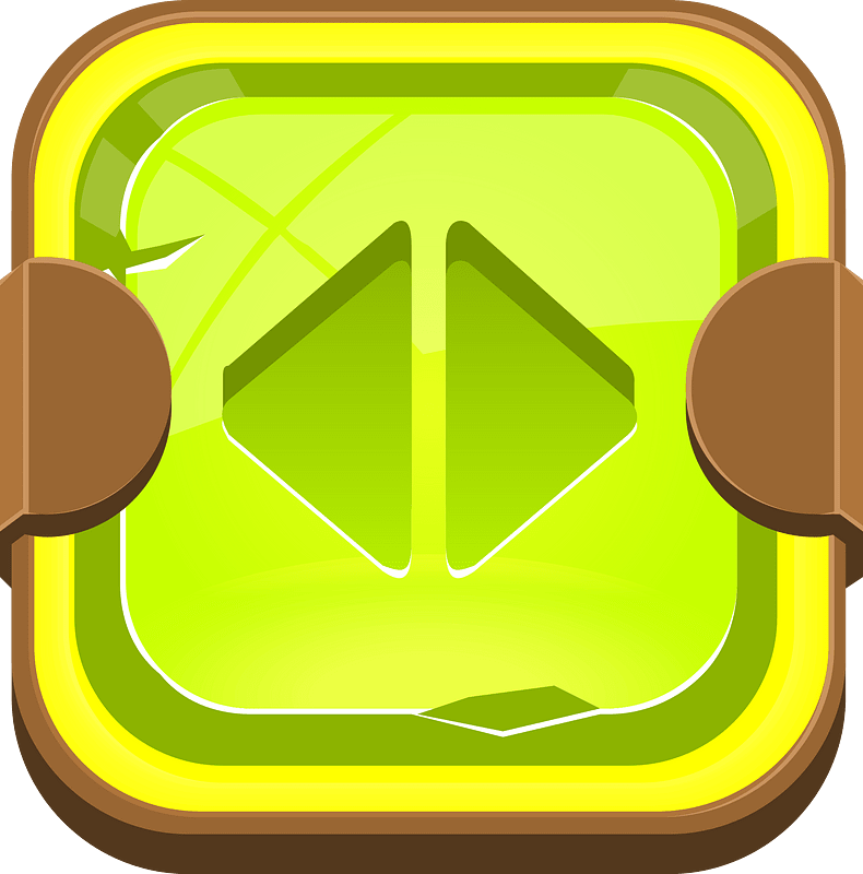 Rounded light green arrow button left right