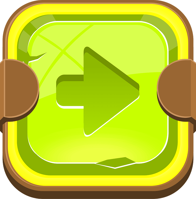 Rounded light green arrow button right