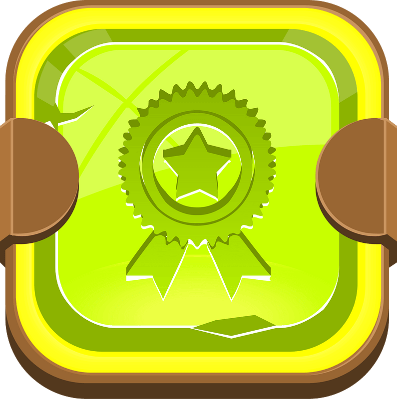 Rounded light green award button
