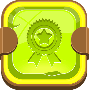 Rounded light green award button