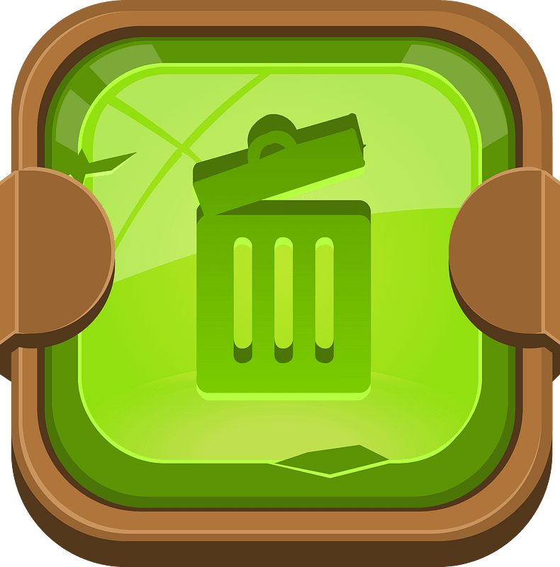 Rounded green bin button