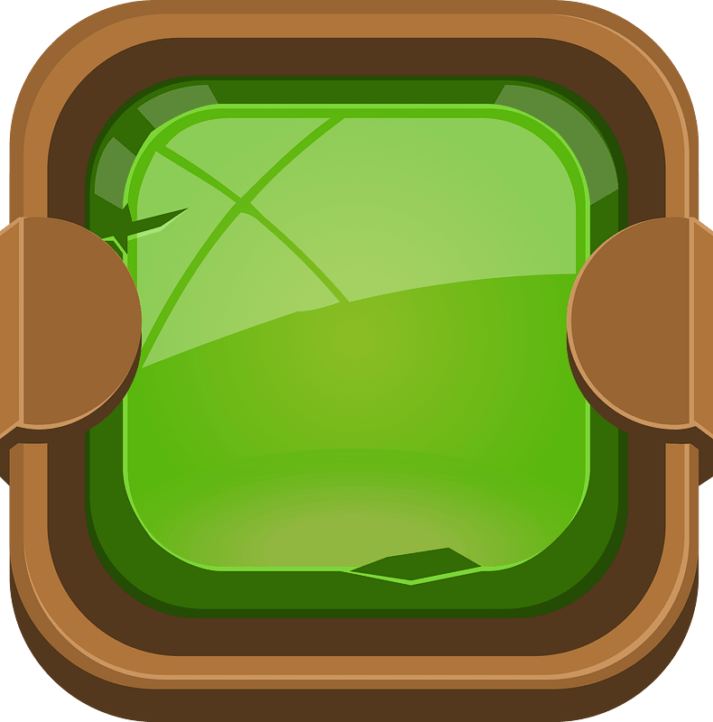 Rounded dark green blank button
