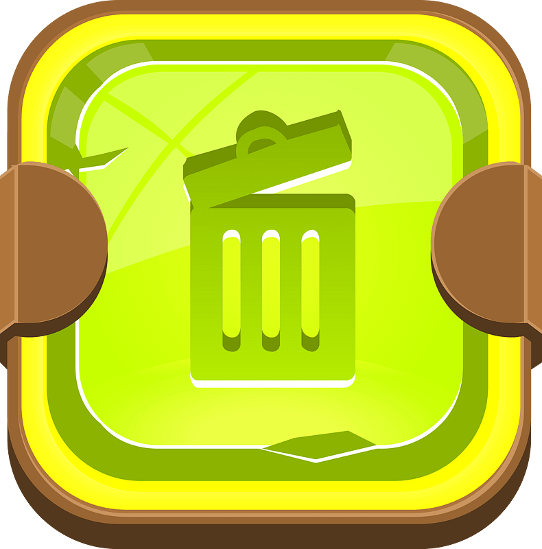 Rounded light green bin button