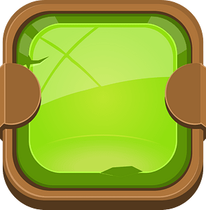 Rounded green blank button