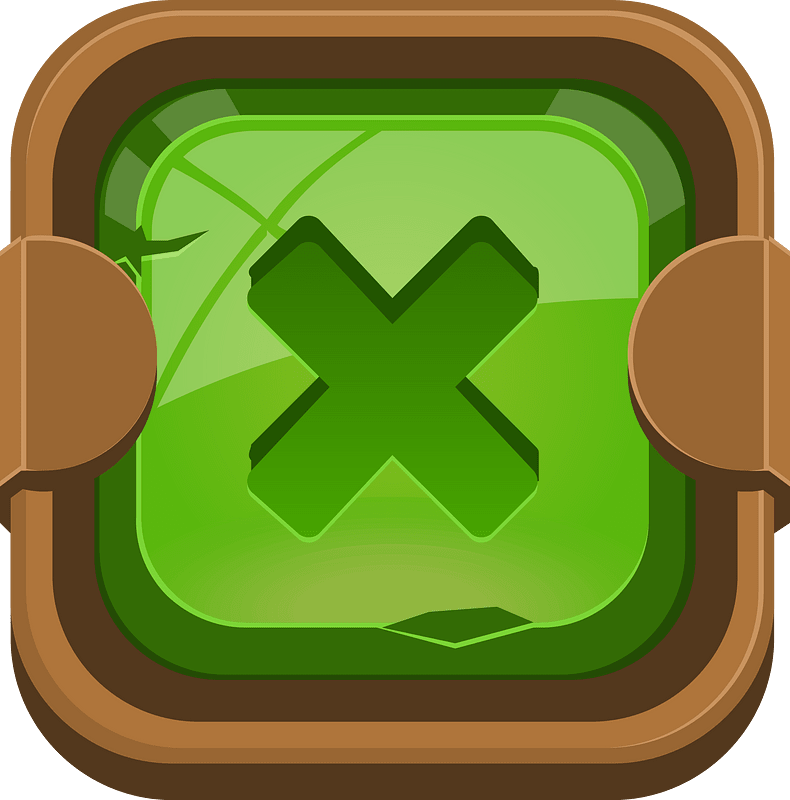 Rounded dark green cancel button