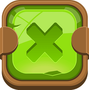 Rounded green cancel button