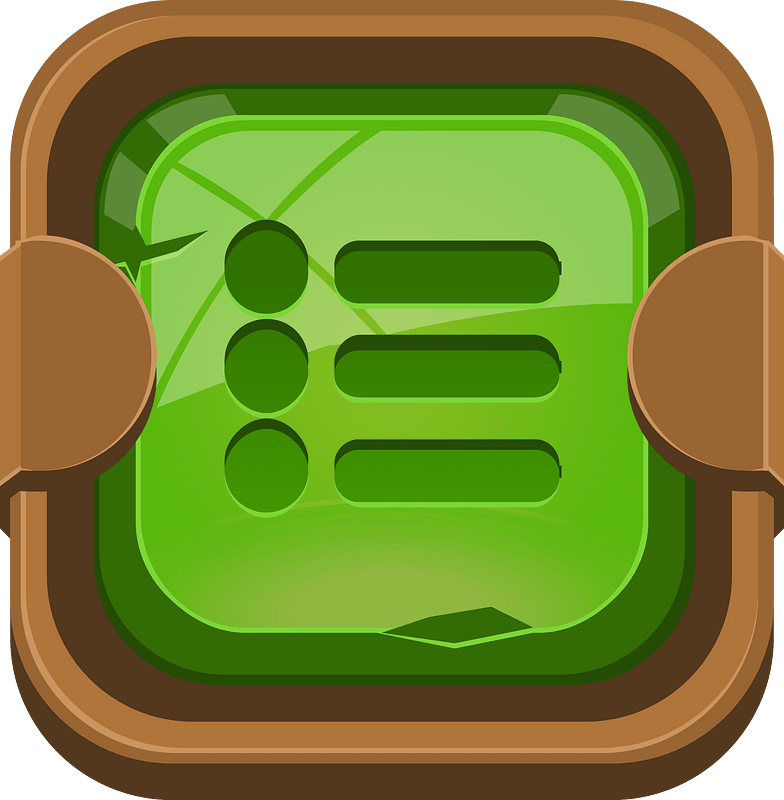 Rounded dark green checklist button