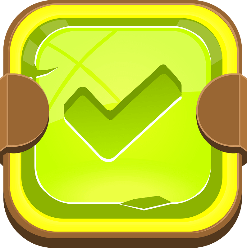 Rounded light green check mark button