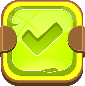 Rounded light green check mark button