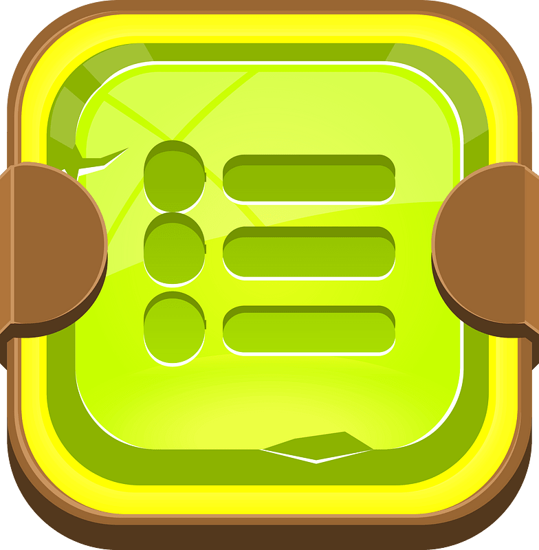 Rounded light green checklist button
