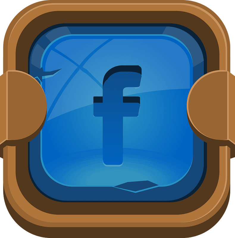Rounded dark blue facebook button