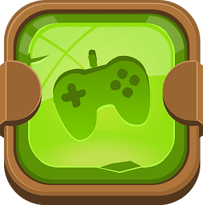 Rounded green gamepad button