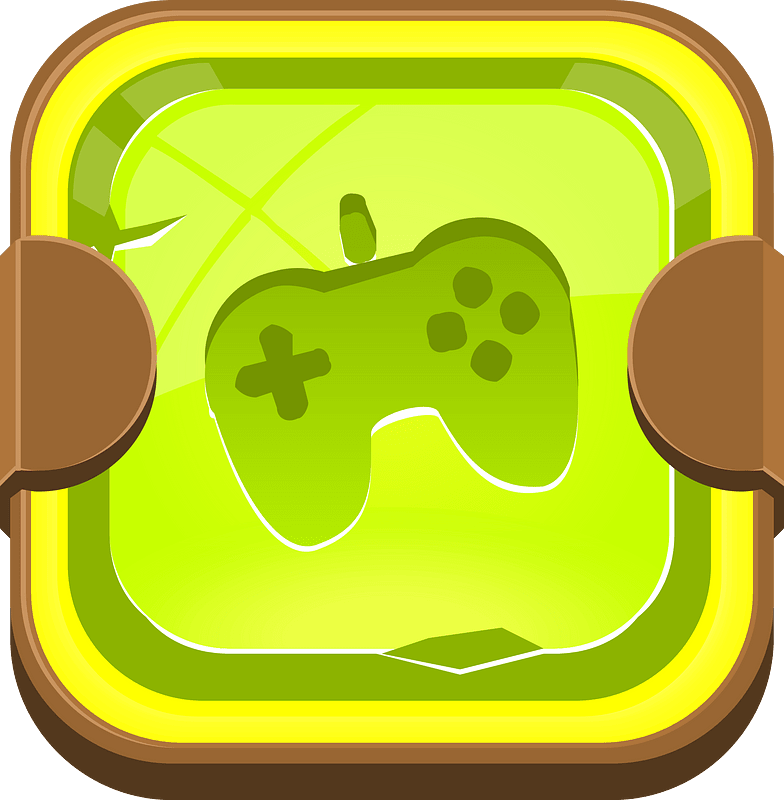 Rounded light green gamepad button