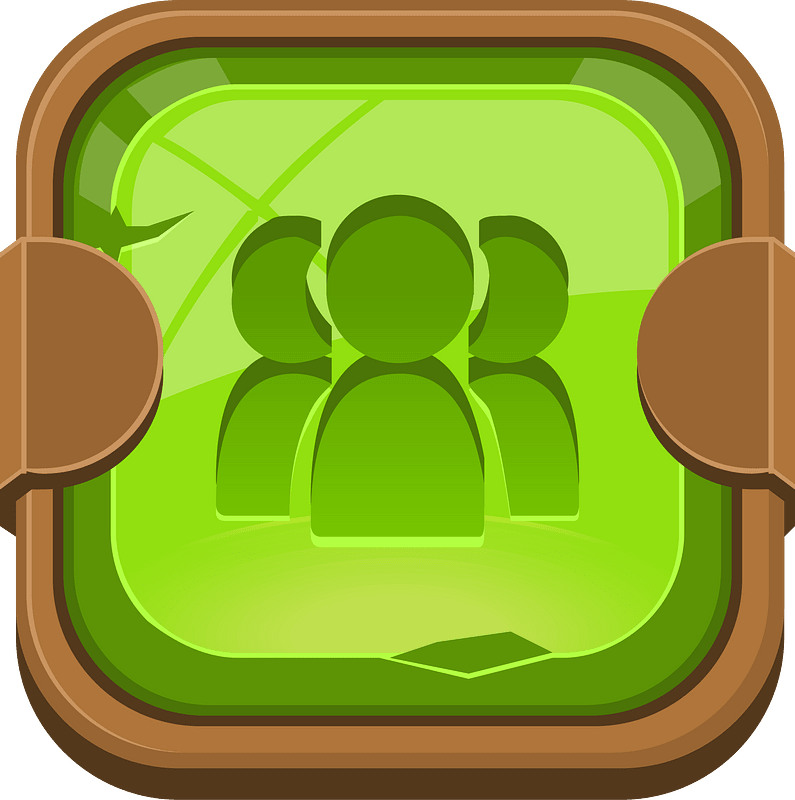 Rounded green group button