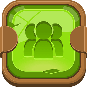 Rounded green group button