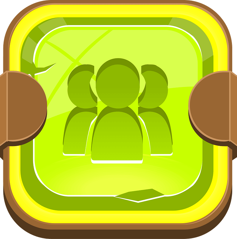 Rounded light green group button