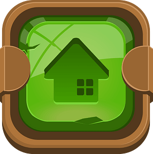 Rounded dark green home button
