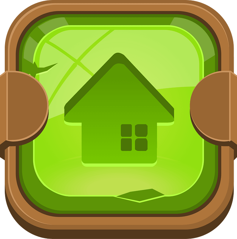Rounded green home button