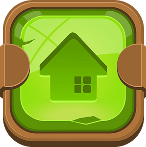 Rounded green home button