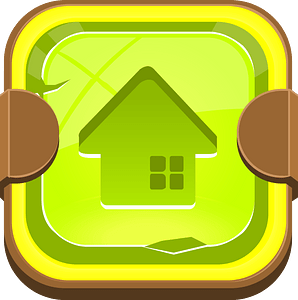 Rounded light green home button