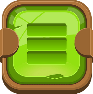 Rounded green horisontal menu button