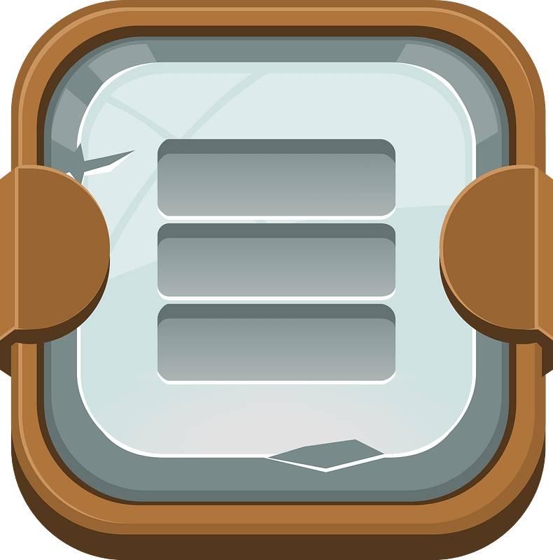 Rounded grey horisontal menu button