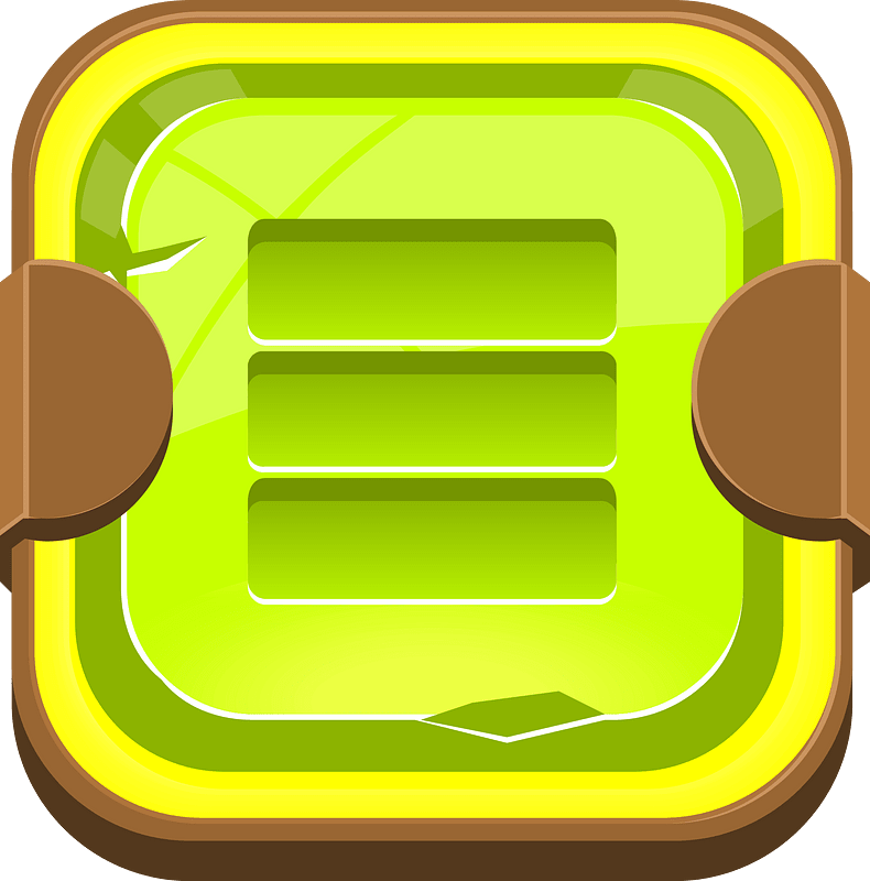 Rounded light green horisontal menu button