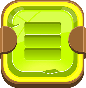 Rounded light green horisontal menu button