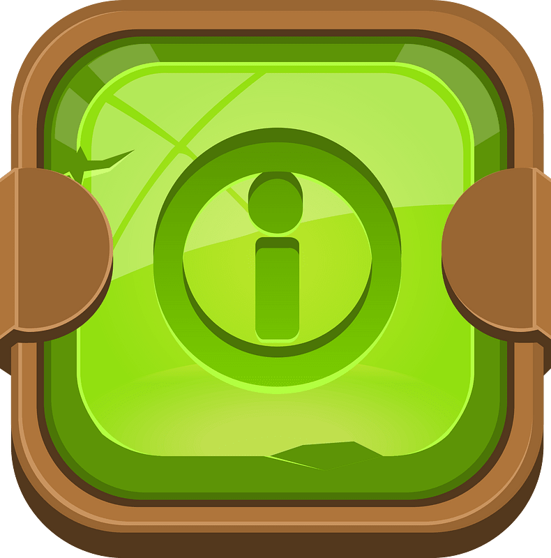 Rounded green info button
