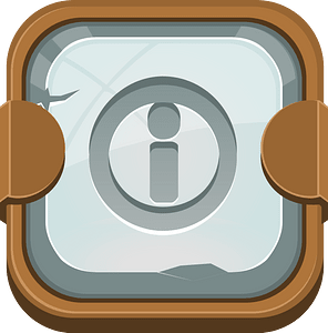 Rounded grey info button