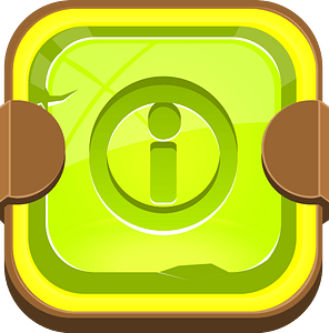 Rounded light green info button