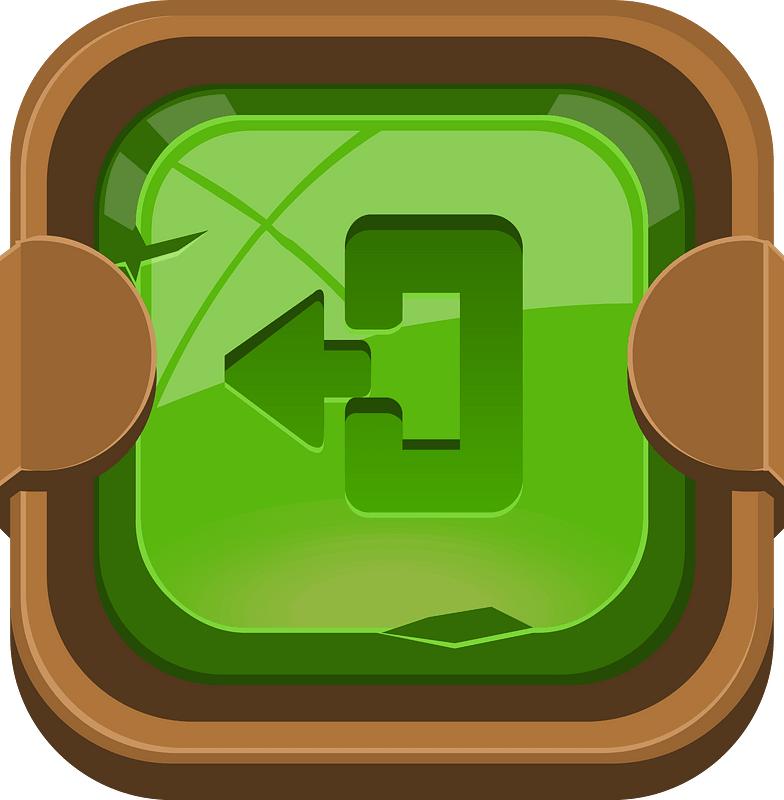Rounded dark green logout button