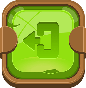 Rounded green logout button