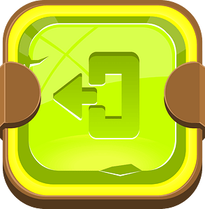 Rounded light green logout button