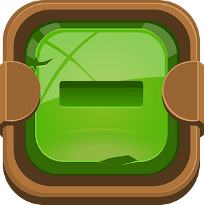 Rounded dark green minus button