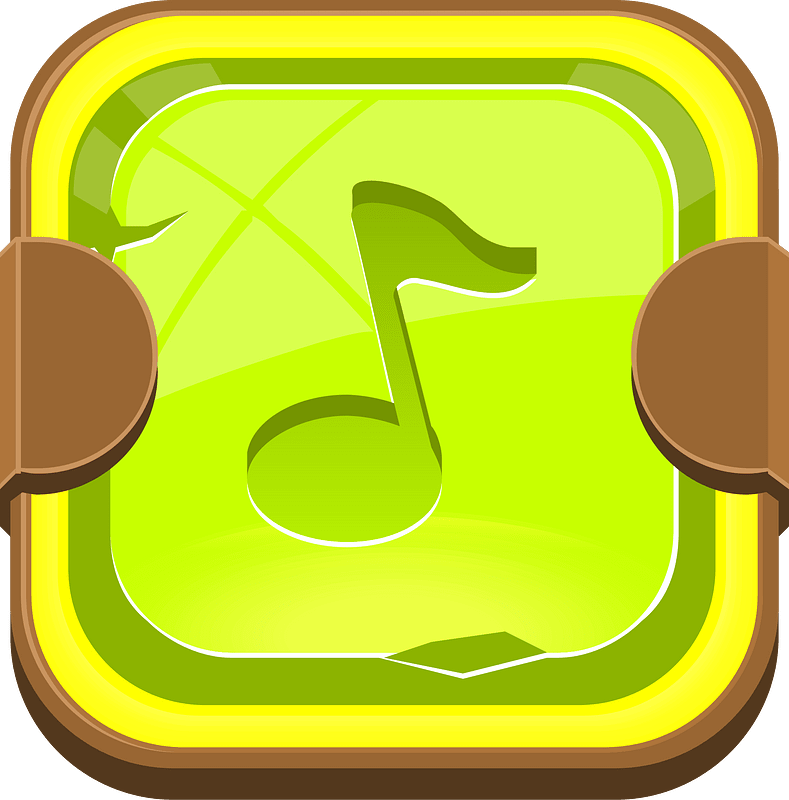 Rounded light green note button