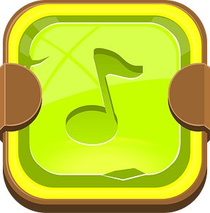 Rounded light green note button