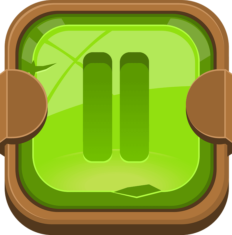 Rounded green pause button