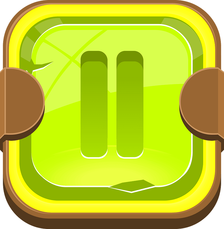 Rounded light green pause button