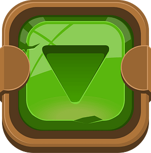 Rounded dark green play button down