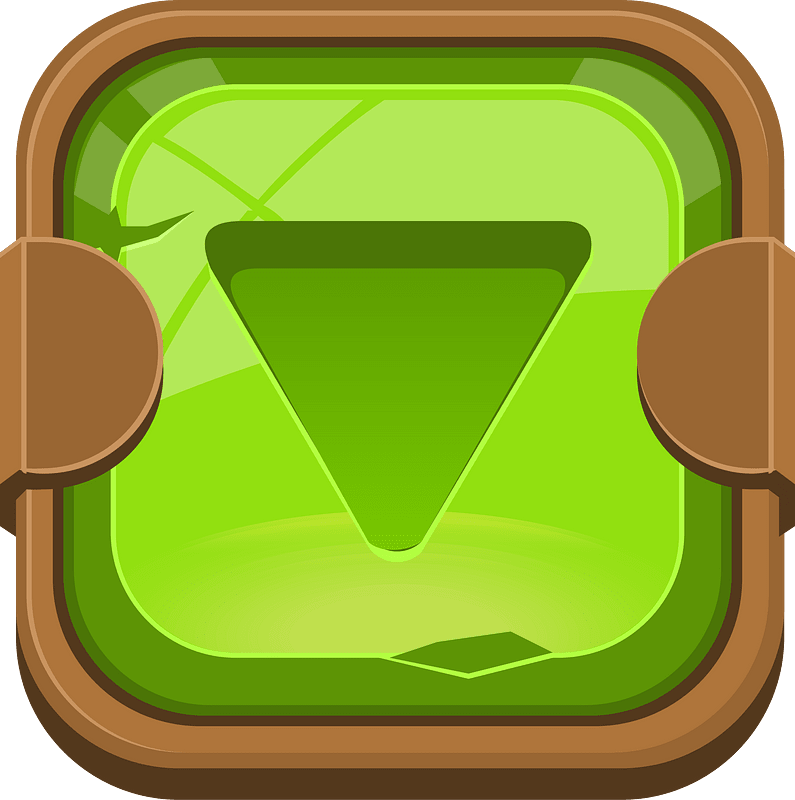 Rounded green play button down