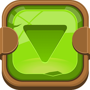 Rounded green play button down