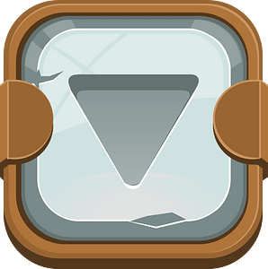 Rounded grey play button down