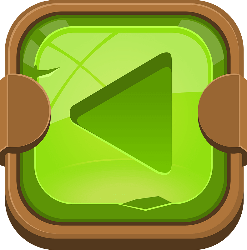 Rounded green play button left