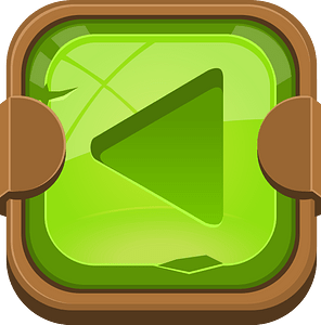 Rounded green play button left