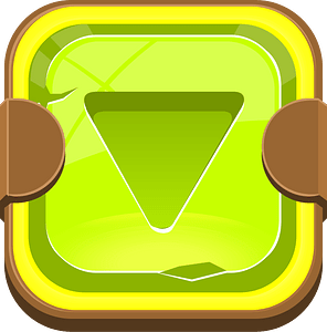 Rounded light green play button down