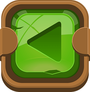 Rounded dark green play button left